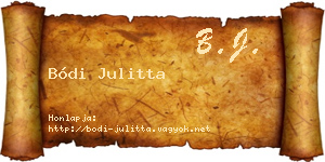 Bódi Julitta névjegykártya